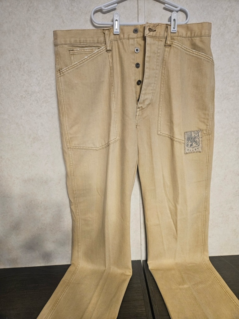 Rugby Ralph Lauren Tan Carpenter-Style Vintage Chinos with Patch